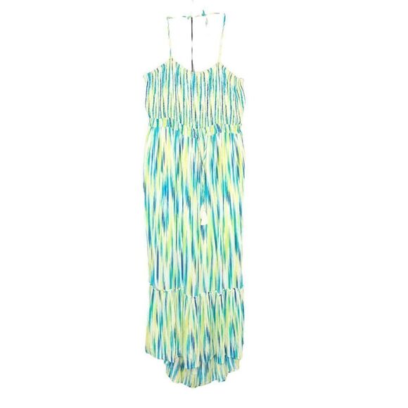 NWT Davi & Dani Women’s Blue Green Caribbean Vibes Maxi Dress Size 2XL Vacation - Picture 1 of 12